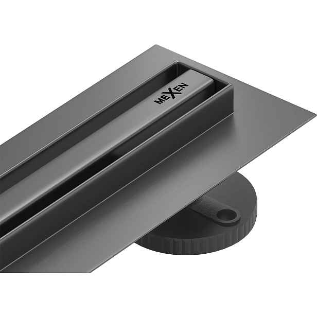 Mexen Flat 360° Slim otočný sprchový žlab 140 cm, broušená tmavě šedá