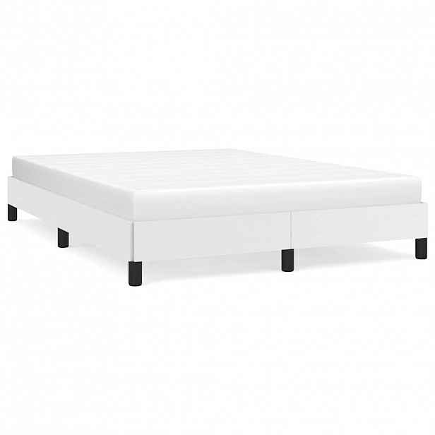 vidaXL Rám postele bílá 140 x 200 cm umělá kůže