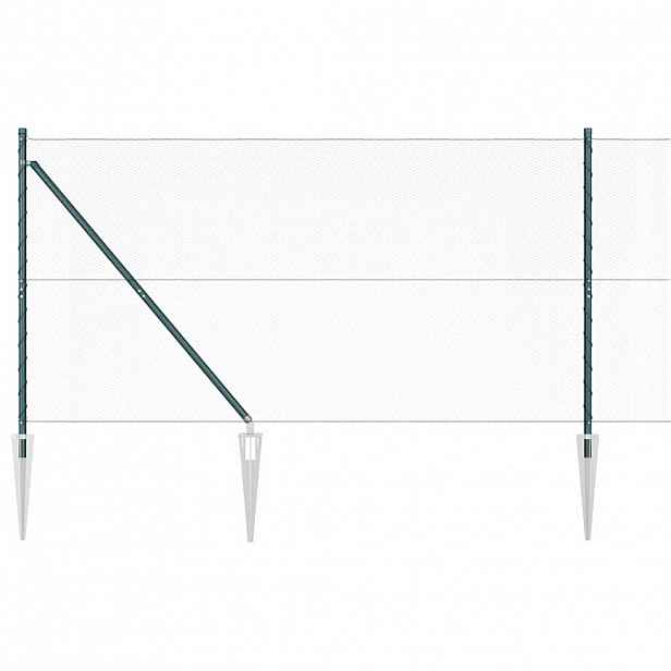 vidaXL Hexagonální plot s podpěrou 50 x 1,2 m Ocel potažená PVC Zelená
