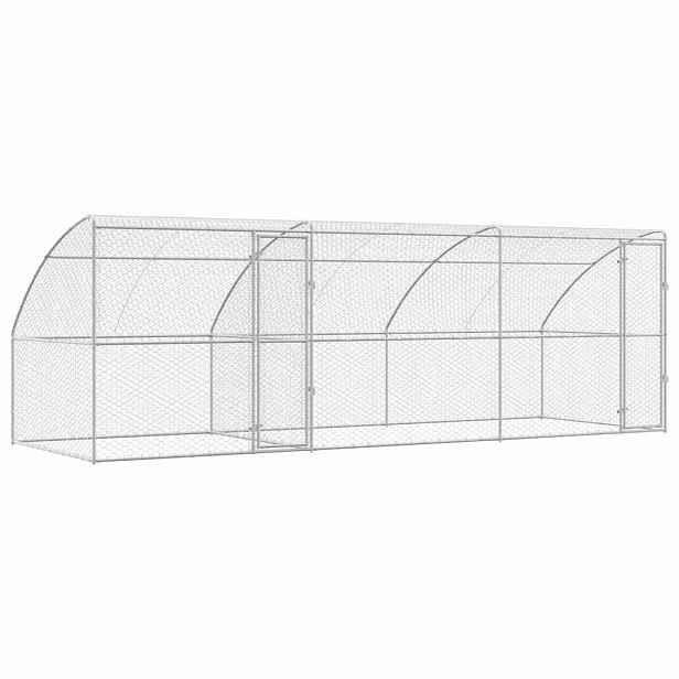 vidaXL Psí kennel 3 ks Stříbrná 6 x 2 x 2 m Pozinkovaná ocel