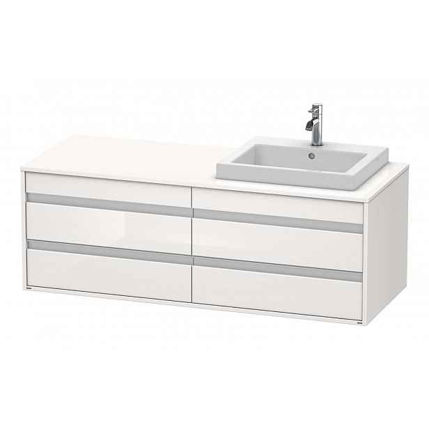 Duravit Ketho - Umyvadlová skříňka 50x140x55 cm, pravá, 4 zásuvka, lesklá bílá KT6757R2222