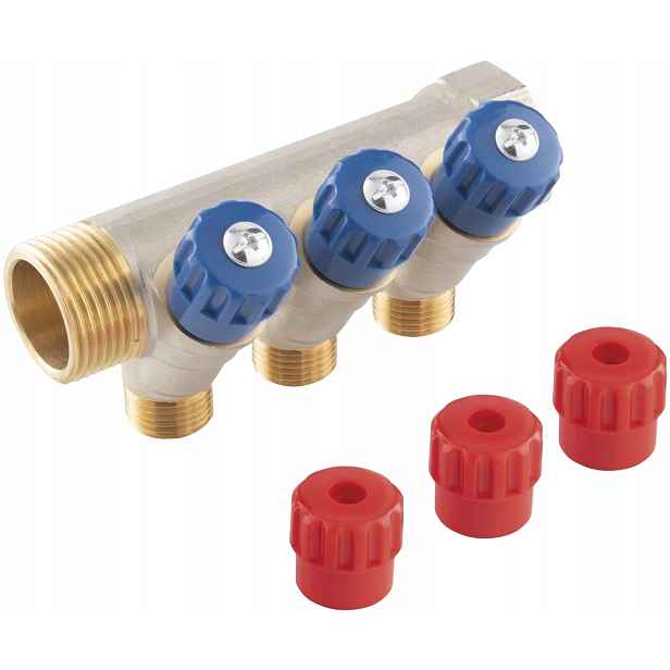 Ferro 3-CESTNÝ Sanitární Rozdělovač 1''X1/2''