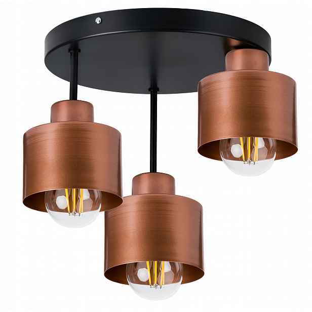Lampa stropní svítidlo stropní lustr loft měď na 3 E27