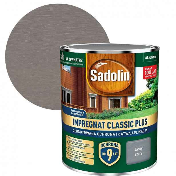 Sadolin Impregnat Classic Plus 4,5L Světle šedý