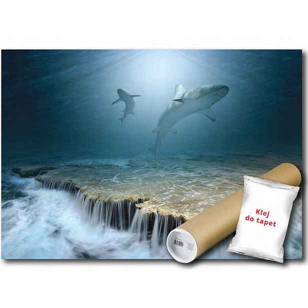 Vinylová Fototapeta Voda Oceán Vodopád Žralok Příroda 368x254