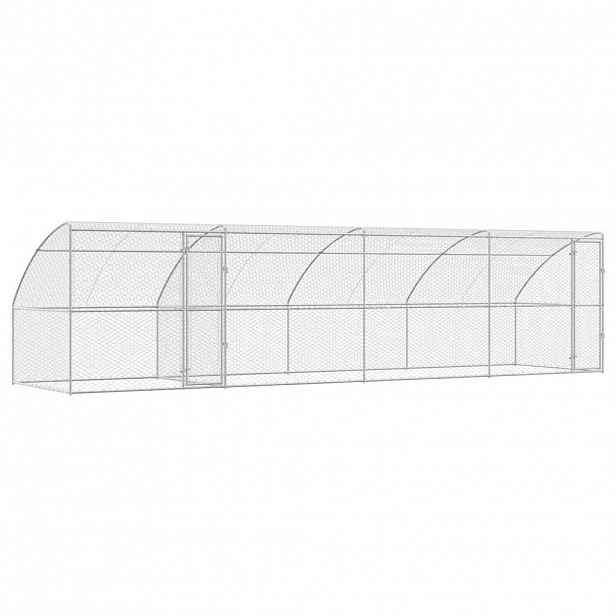 vidaXL Psí kennel 4 ks Stříbrná 8 x 2 x 2 m Pozinkovaná ocel