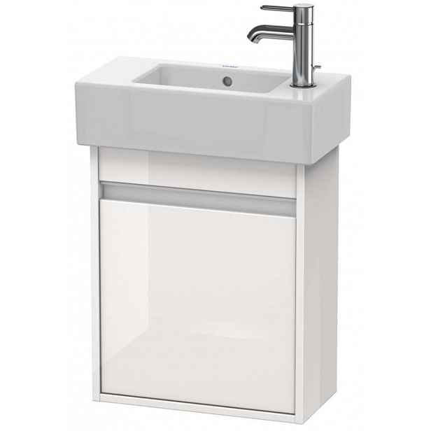 Duravit Ketho - Umyvadlová skříňka 55x45x23 cm, 1 dvířka, panty vlevo, lesklá bílá KT6629L2222