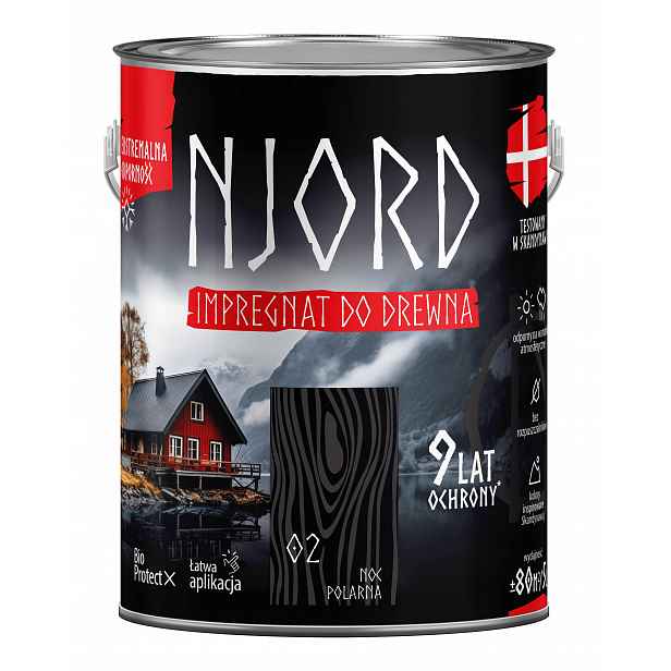Njord Ochranná A Dekorativní Impregnace Na Dřevo 5 L Polární Noc