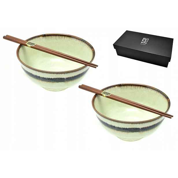 Sada 2 misek s paličkami Udon Wasabi 750 ml Box