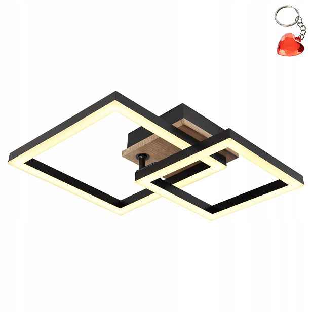 Stropní svítidlo do obývacího pokoje Led 15W černá dřevo Bard 672840-15 Globo