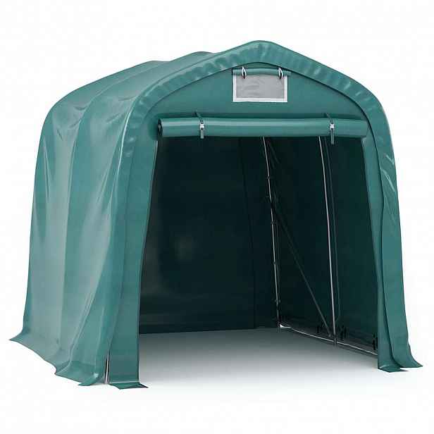 vidaXL Plachtová garáž PVC 1,6 x 2,4 m zelená