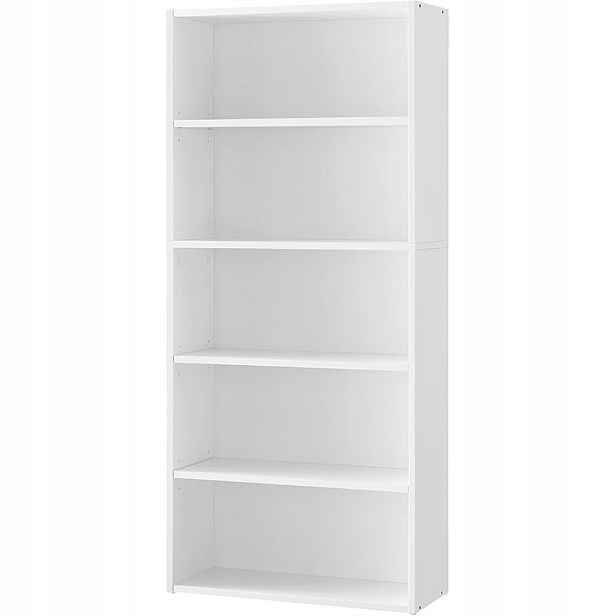 5patrová knihovna LBC165T14, nastavitelné police, 24 x 60 x 134,2 cm, bílá