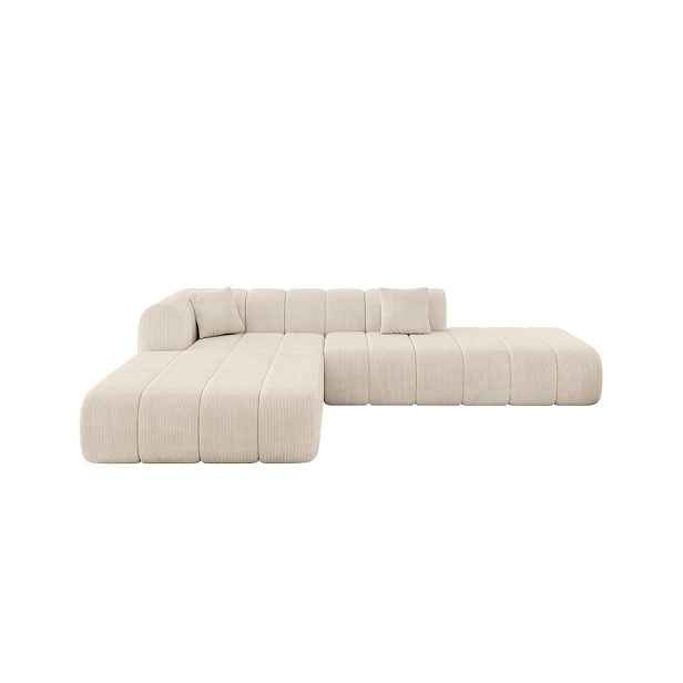 ALTDECOR ROHOVÁ SEDAČKA s otomanem, levá BILA-L 289x176x71 Béžová Manšestr