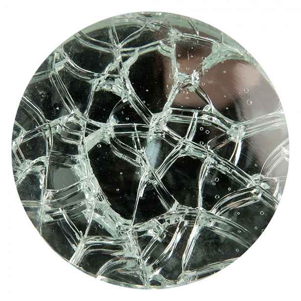 Skleněná popraskaná kulatá úchytka - Ø 4*3 cm / S3 cm Clayre & Eef