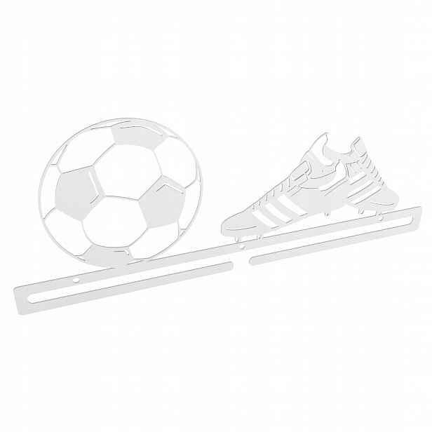 Velký kovový věšák na medaile Fotbalový Fotbalista bílý
