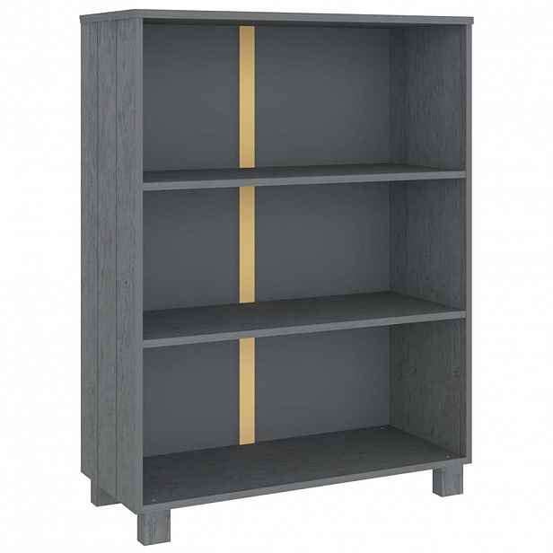 vidaXL Knihovna HAMAR tmavě šedá 85 x 35 x 112 cm masivní borovice