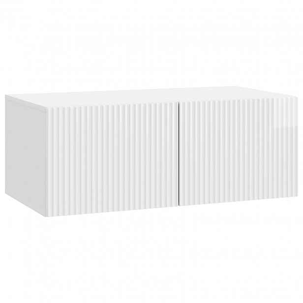 vidaXL Nástěnná TV skříň 78,5 x 41 x 30 cm Bílá s vysokým leskem