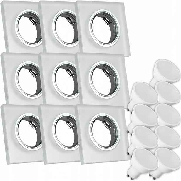 9X Skleněná Lampička Moderní Svítidlo Čtverec Silné Sklo Led Žárovka 1.5 W