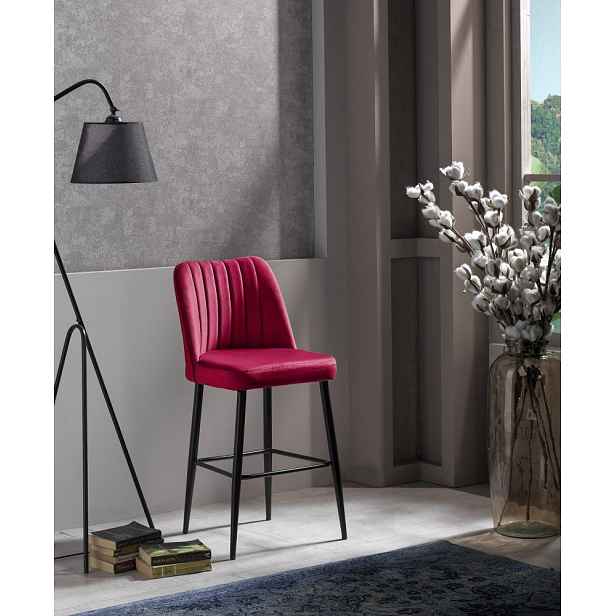 Bar Stool Set (4 Pieces) Vento - Claret Red