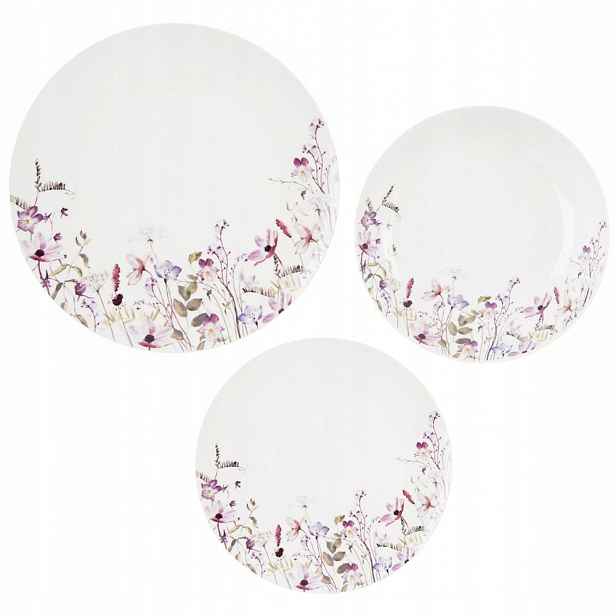 Sada jídelní servis porcelánový s květinami Louka 18 dílů