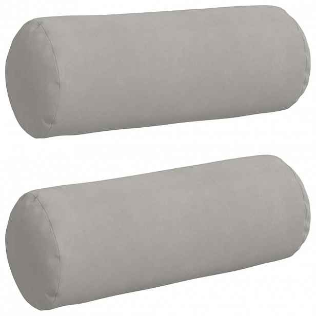 vidaXL Polštáře 2 pcs Světle šedá Ø 25 x 70 cm Mikrovlákno
