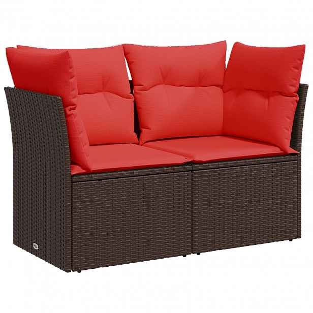 vidaXL Zahradní sofa s polštářem Hnědá 124 x 62 x 69 cm polyratan