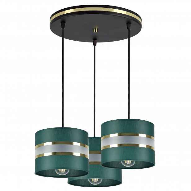 Závěsná Stropní Lampa Lahvově Zelená Barva Zlatá Led