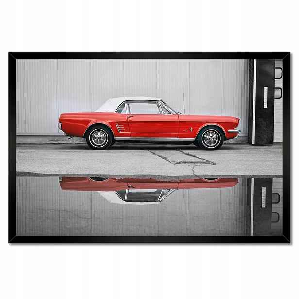Plakáty v rámu 60x40 Červený Ford Mustang Usa