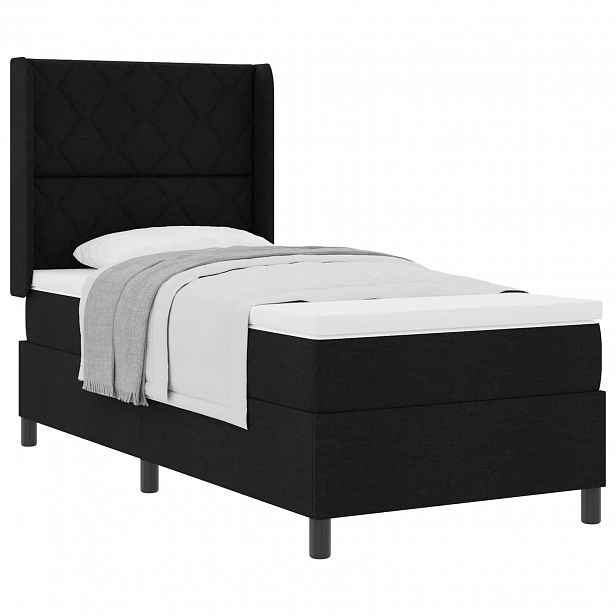 vidaXL Postel s boxspringem s polštářem Černý 200 x 100 cm textil