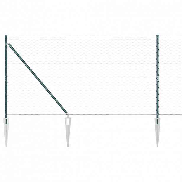 vidaXL Hexagonální plot s podpěrou 50 x 1,2 m Ocel potažená PVC Zelená