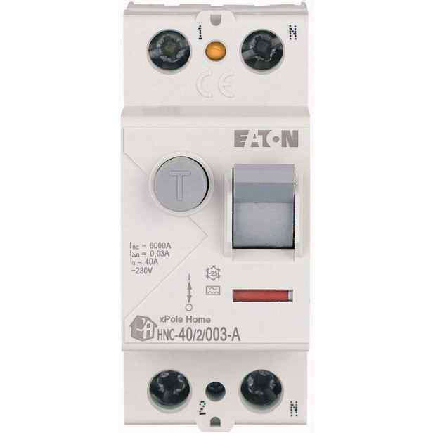 Eaton Diferenciální Proudový Spínač 40A 2P 30MA Typ A 6kA MOD.194685 Kabel