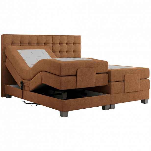 MKS POSTEL BOXSPRING ELEKTRO 140/200 - Oranžová Strukturovaná látka - H3