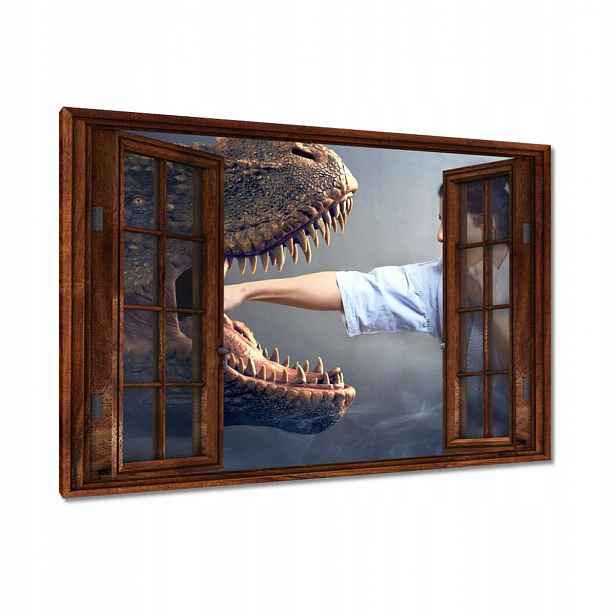 Obrazy 90x60 Silný útok Dinosaurus