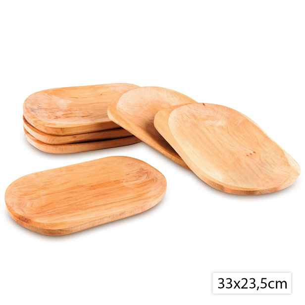 Sada dřevěných misek 6ks, 33x23,5cm, Perfect Home 8545