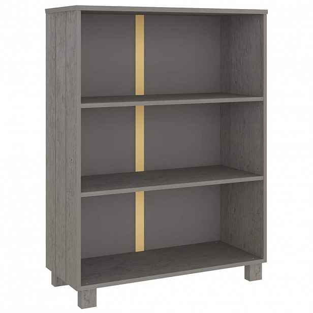 vidaXL Knihovna HAMAR světle šedá 85 x 35 x 112 cm masivní borovice