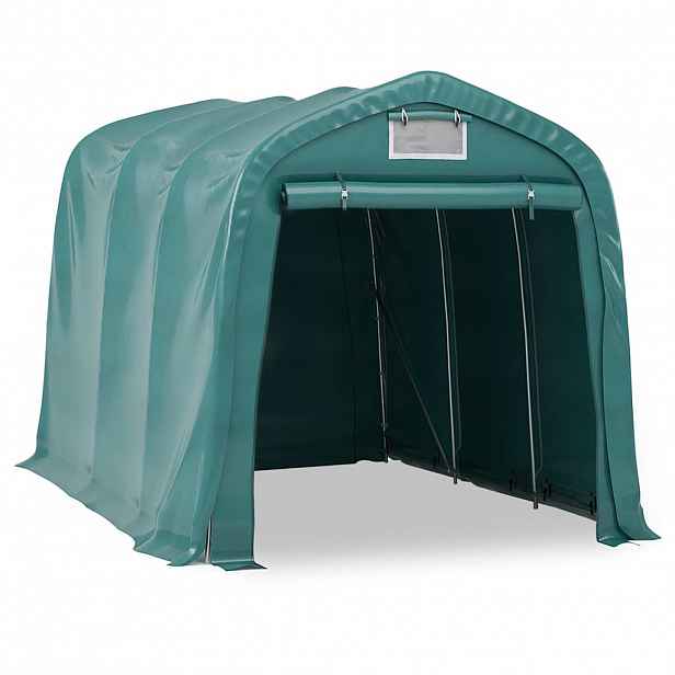 vidaXL Plachtová garáž PVC 2,4 x 3,6 m zelená
