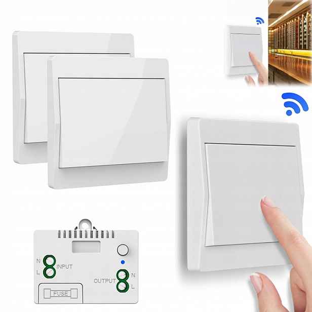 Bezbateriový bezdrátový spínač světel RF433, 2x vysílač