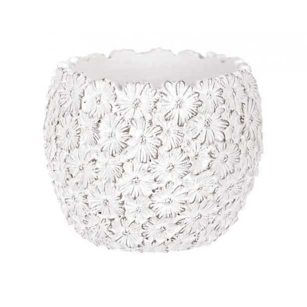 Obal na květináč Květinkový 11 cm, bílý beton