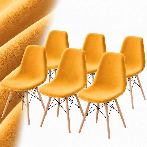 Potah Na Skandinávské Křeslo 6 Ks Velur Premium Elastický Plyš