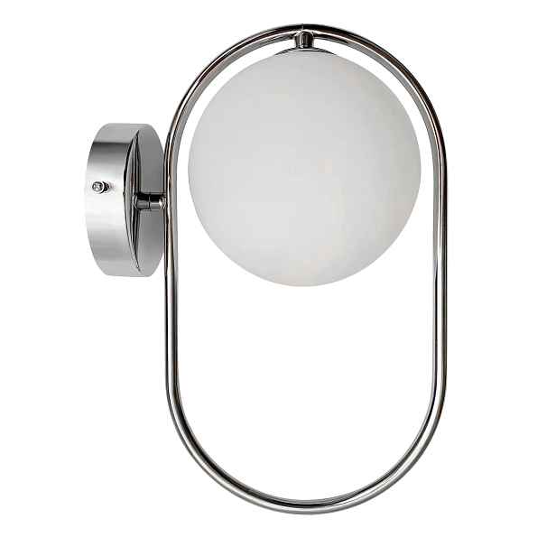 Cordel Nástěnná lampa Chromová 1x28W G9 Stínidlo Bílá Kulatý koule