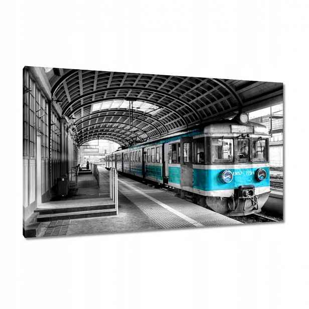 Obrazy 120x70 Tyrkysový vlak Pkp