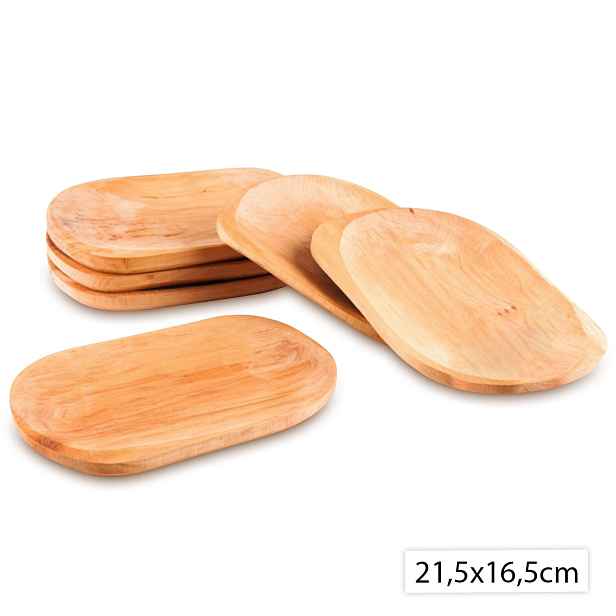 Sada dřevěných misek 6ks, 21,5x16,5cm, Perfect Home 7869