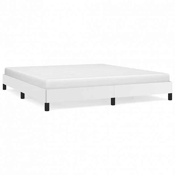 vidaXL Rám postele bílá 160 x 200 cm umělá kůže