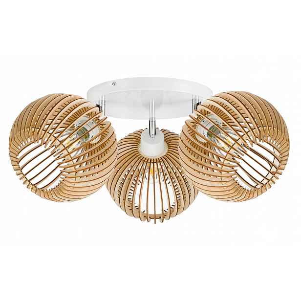 Lampa stropní svítidlo lustr pohyblivý strop stínidlo dřevo 3