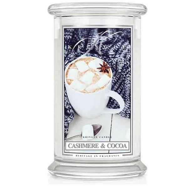 Cashmere & Cocoa – Kringle Candle – velká vonná svíčka s 2 knoty