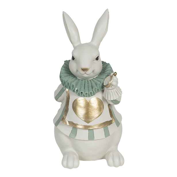 Dekorace králík se zlatým srdíčkem - 17*14*33 cm Clayre & Eef