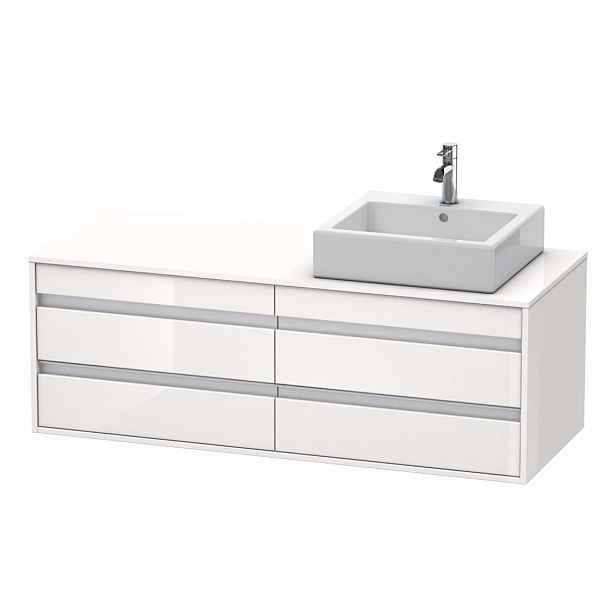 Duravit Ketho - Umyvadlová skříňka 50x140x55 cm, pravá, 4 zásuvky, lesklá bílá KT6657R2222