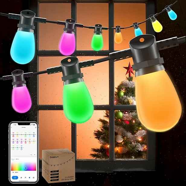 Gaoxun Světelná girlanda 15 m hudební režim připojení Bluetooth Led řetěz