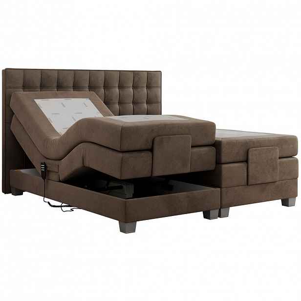 MKS POSTEL BOXSPRING ELEKTRO 180/200 - Hnědá Samet - H3