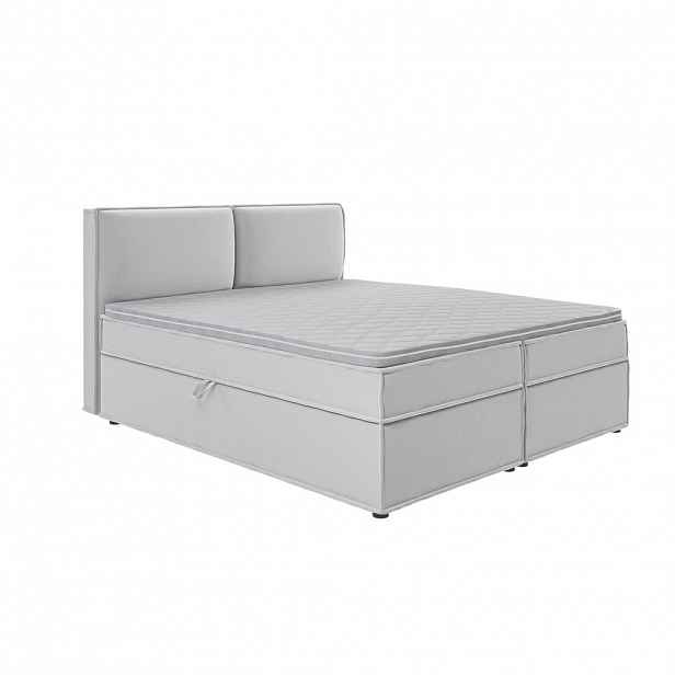 S-Style POSTEL BOXSPRING 180/200 cm Eclipse ze stříbrného mikrovlákna